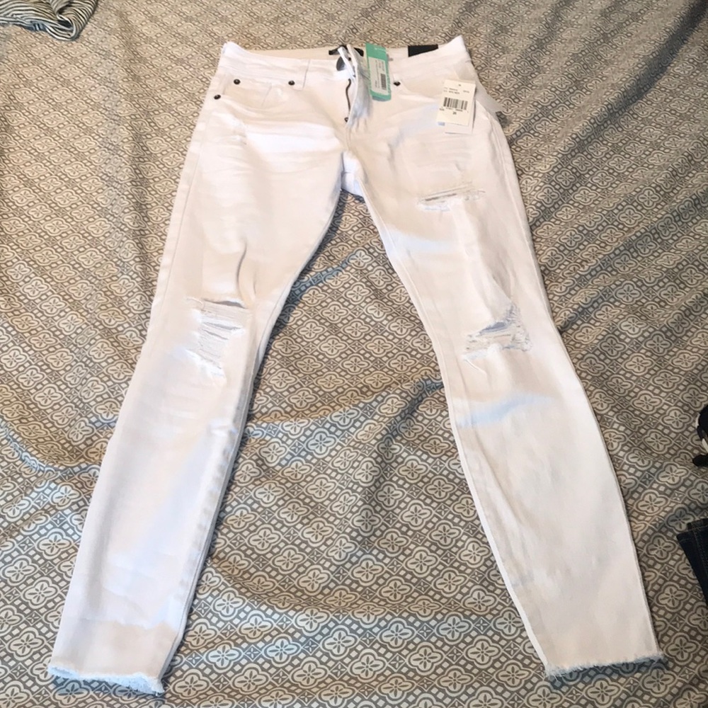 STS Blue all white distressed jeans